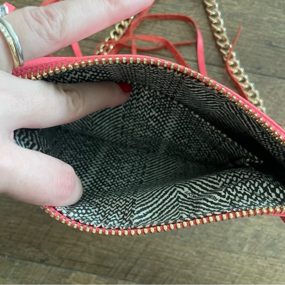 Rebecca Minkoff Mini 5 Zip Leather Crossbody Coral Pink Orange w/ Gold hardware - Picture 5 of 5